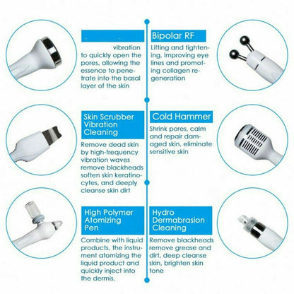 6 in1 Hydra Machine Facial Water Dermabrasion Deep Cleansing Face Hydro Spa Skin